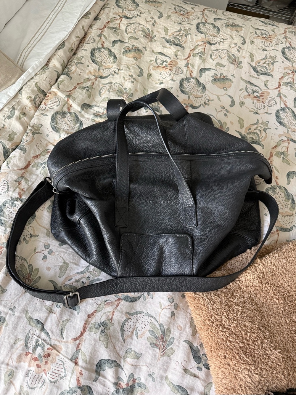 Cole Haan Black Leather Weekender Bag